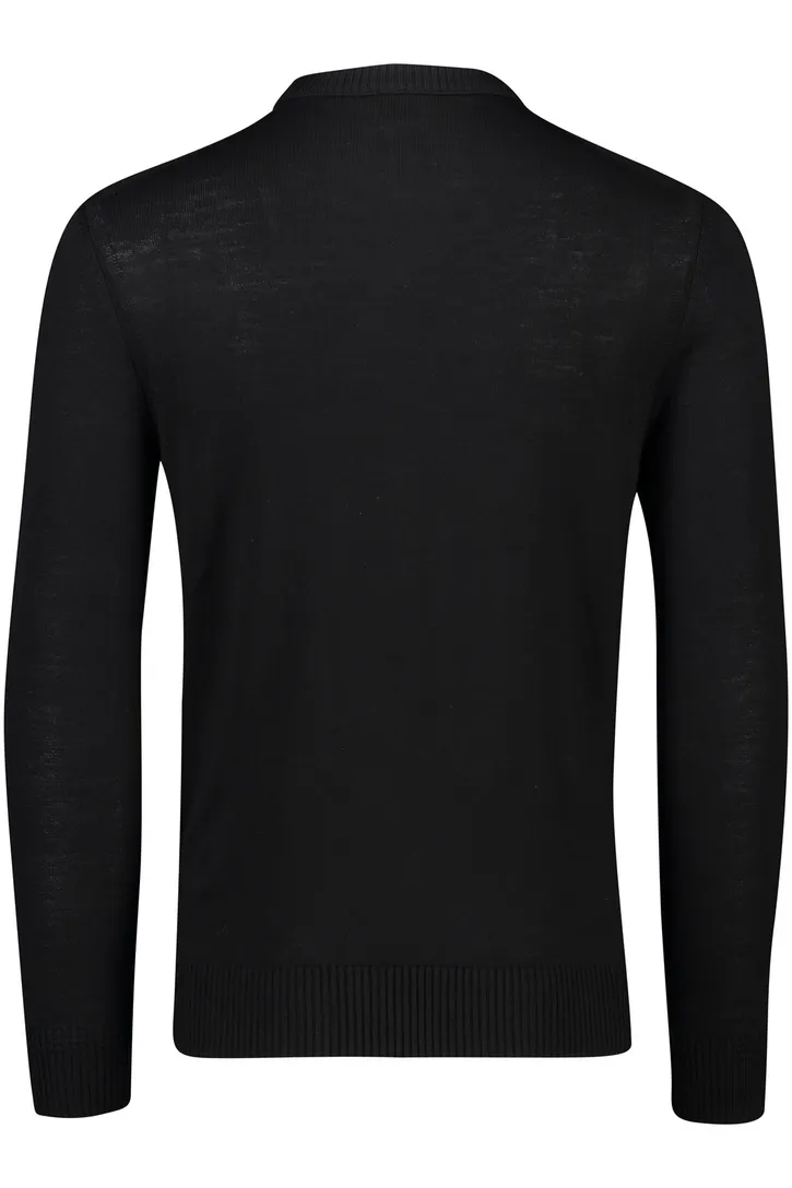Boss Orange trui met ronde hals zwart wol-stretch