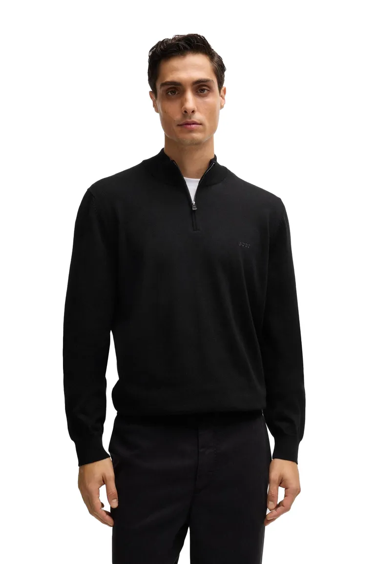 Boss Black halfzip trui Padro zwart