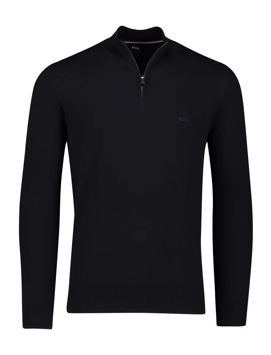 Boss Black Padro sweater effen donkerblauw normale fit