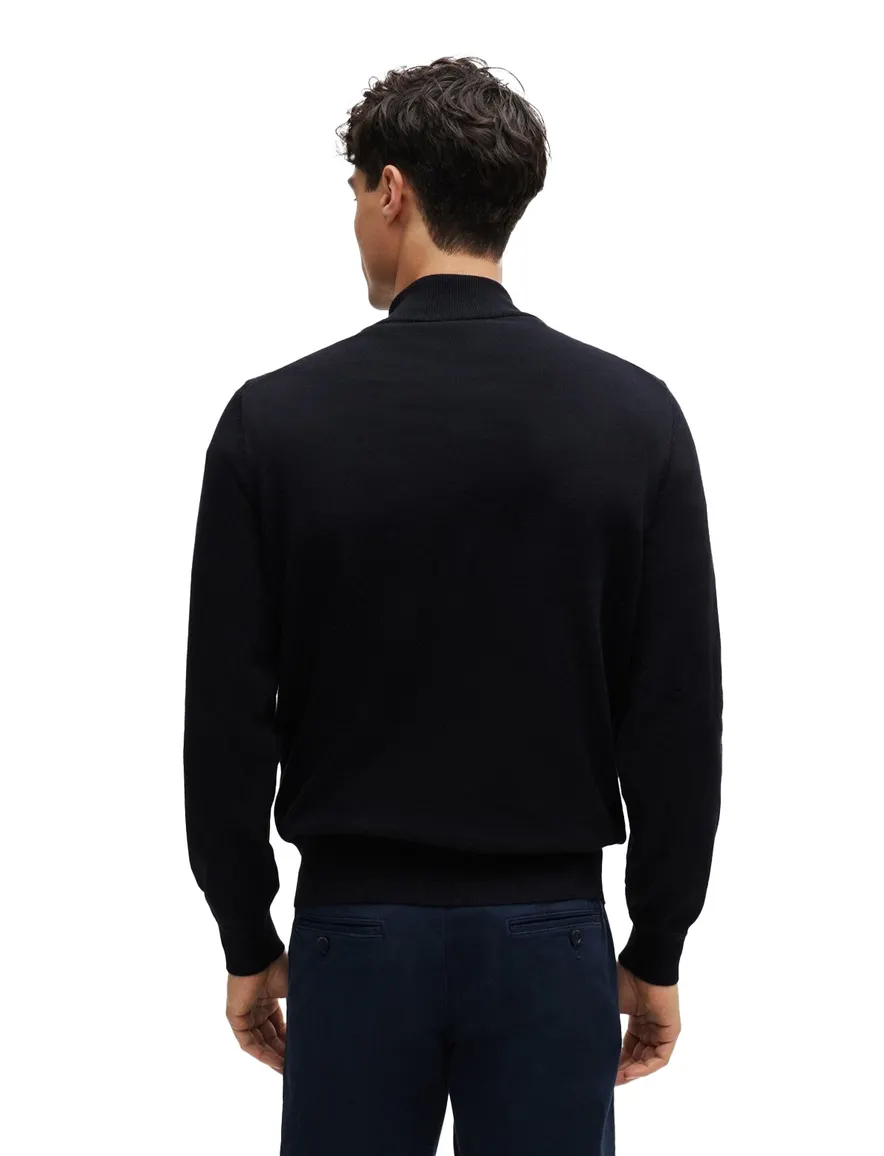 Boss Black Padro sweater effen donkerblauw normale fit