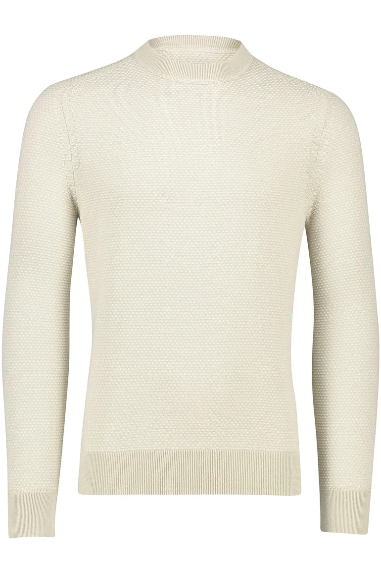 Boss Orange Kapoksi trui turtleneck beige katoen