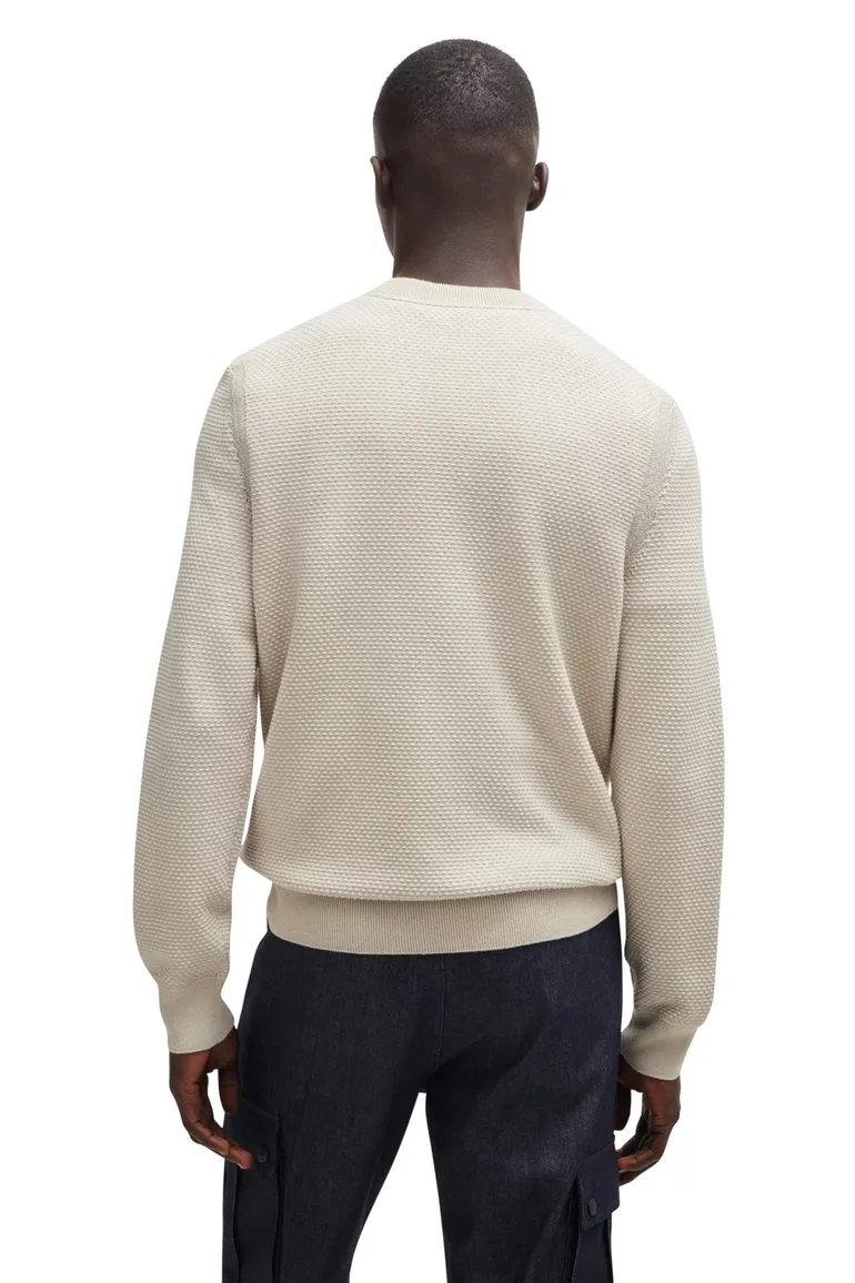Boss Orange Kapoksi trui turtleneck beige katoen