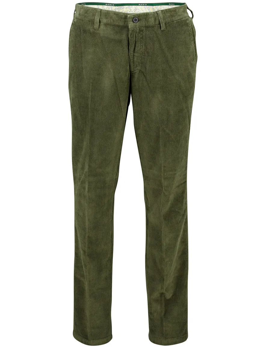 M.E.N.S. madison pantalon effen groen ribstof
