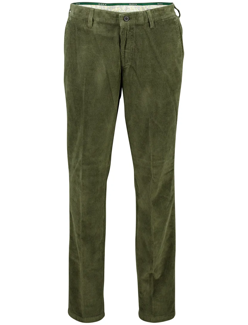 M.E.N.S. pantalon madison groen ribstof katoen normale fit