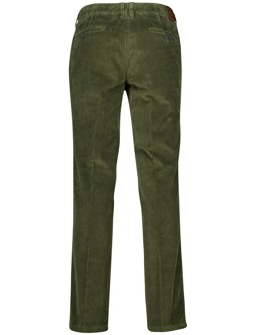 M.E.N.S. madison pantalon effen groen ribstof