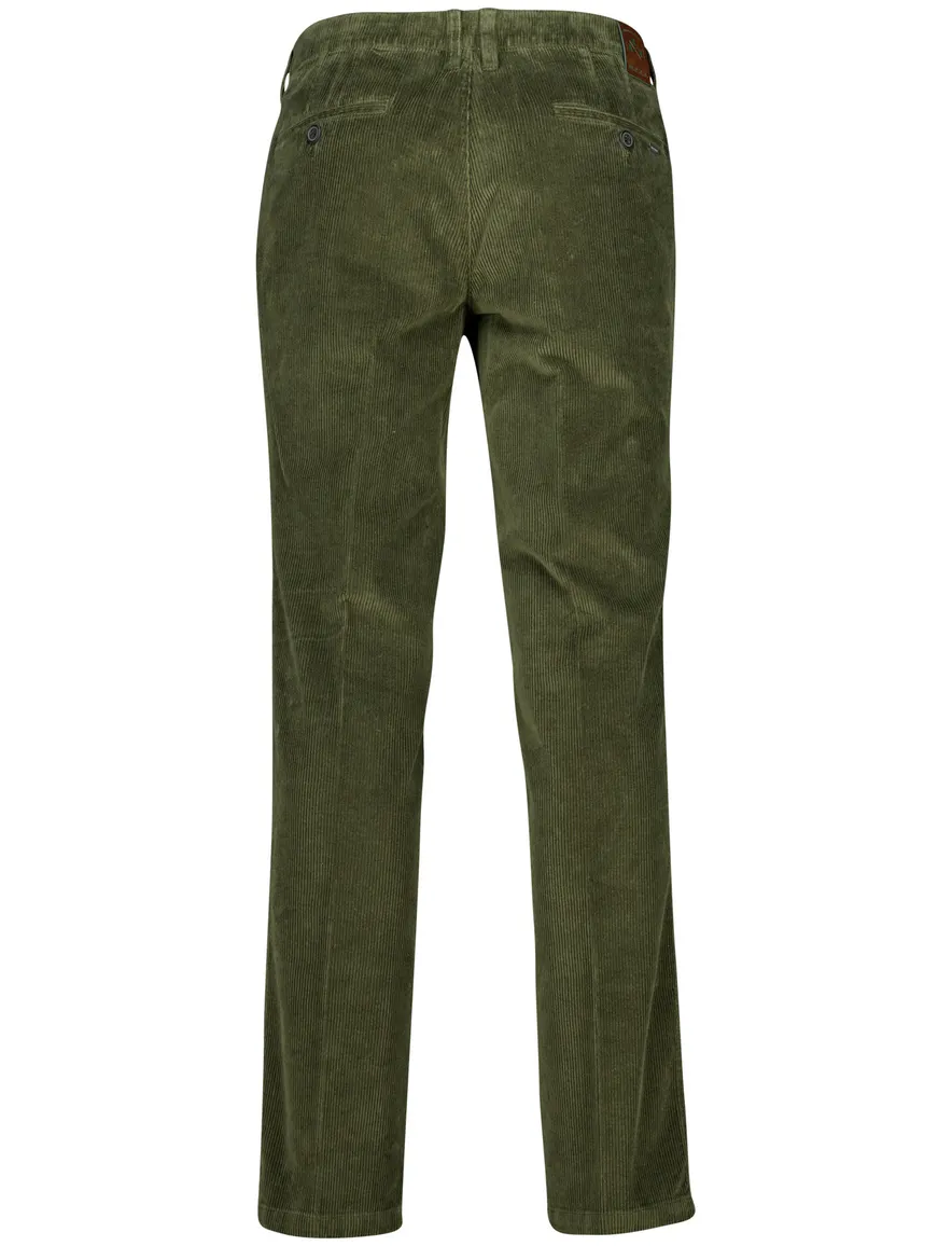 M.E.N.S. madison pantalon effen groen ribstof
