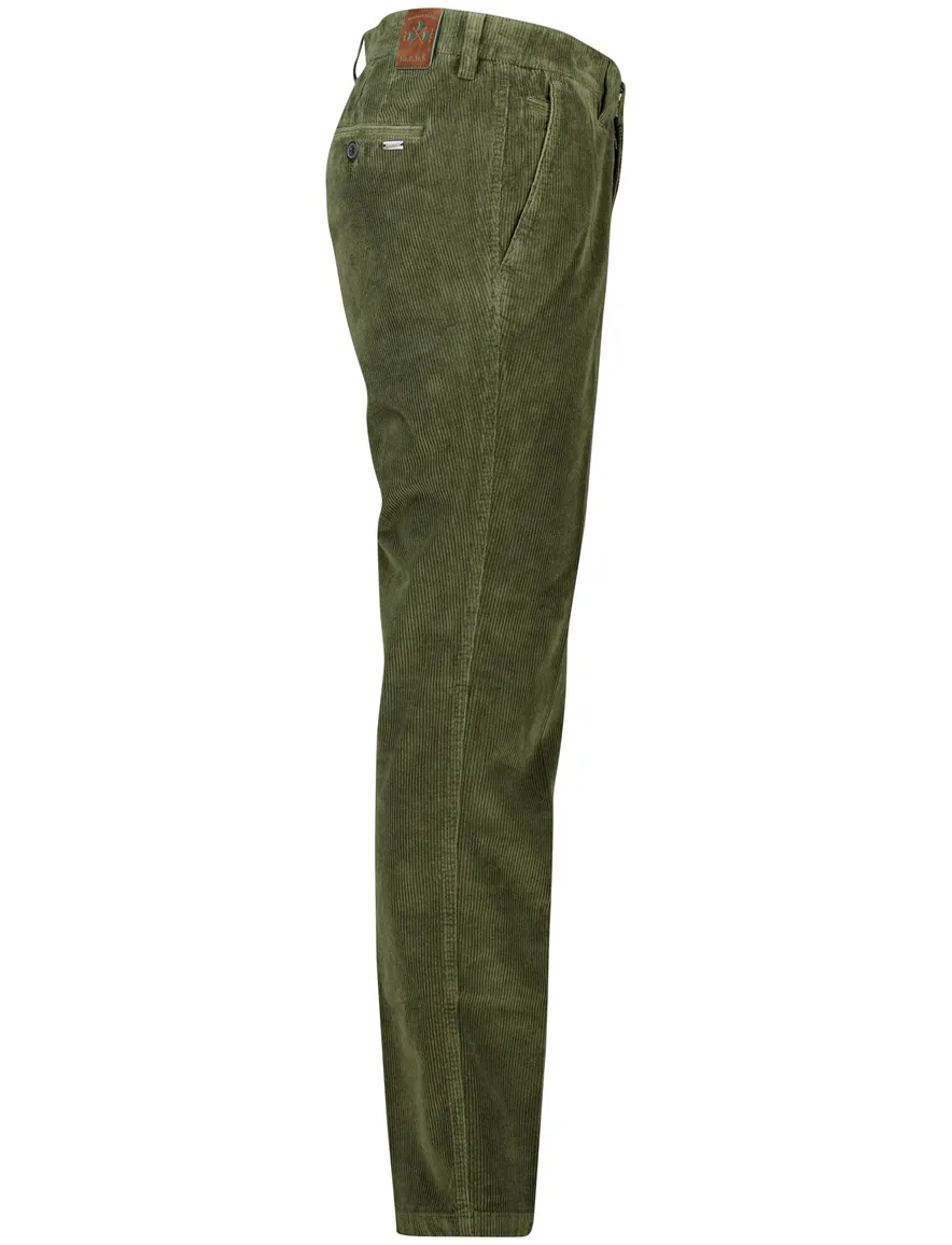 M.E.N.S. madison pantalon effen groen ribstof