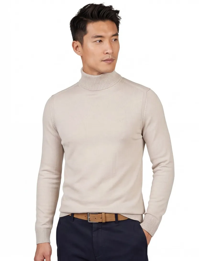 Boss Orange coltrui Avac beige effen gebreid