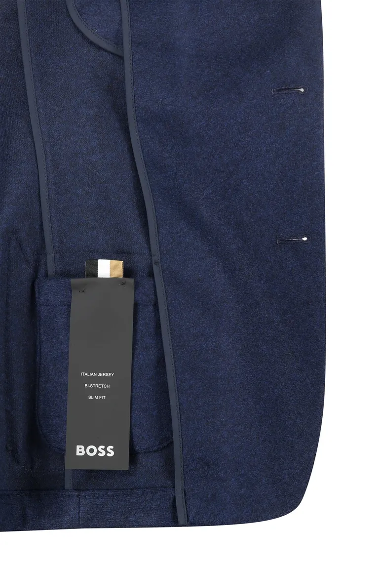 tussenjas Hugo Boss donkerblauw slim fit polyester, wol effen