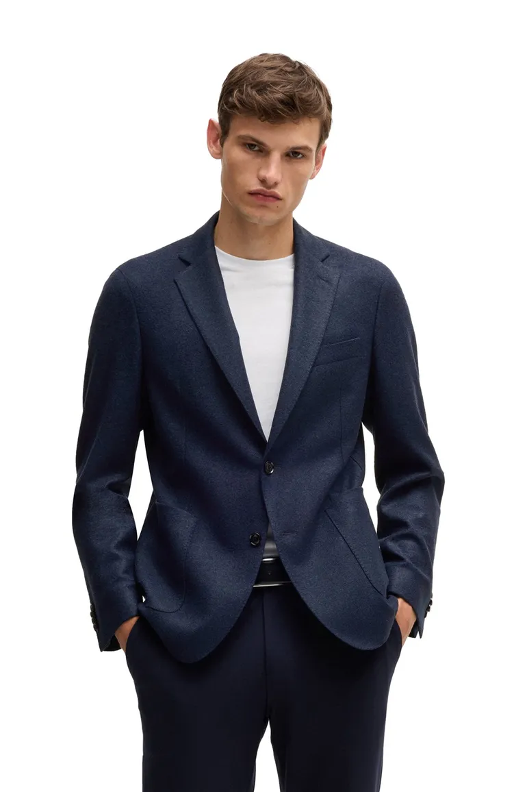 tussenjas Hugo Boss donkerblauw slim fit polyester, wol effen