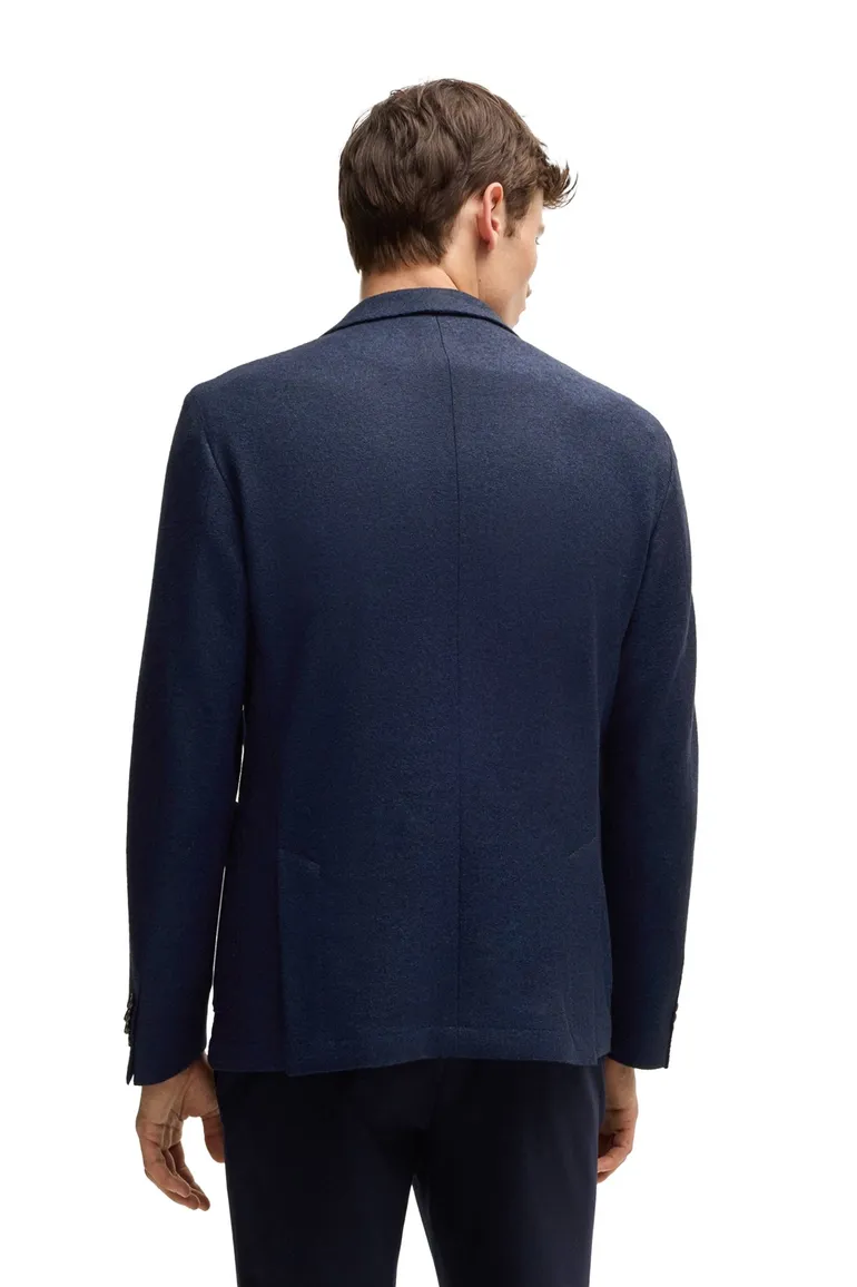 tussenjas Hugo Boss donkerblauw slim fit polyester, wol effen