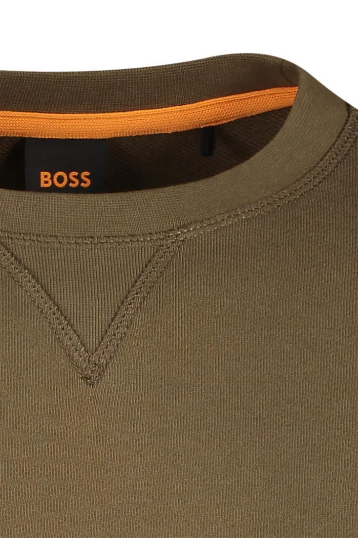Boss Orange trui Westart bruin effen katoen normale fit