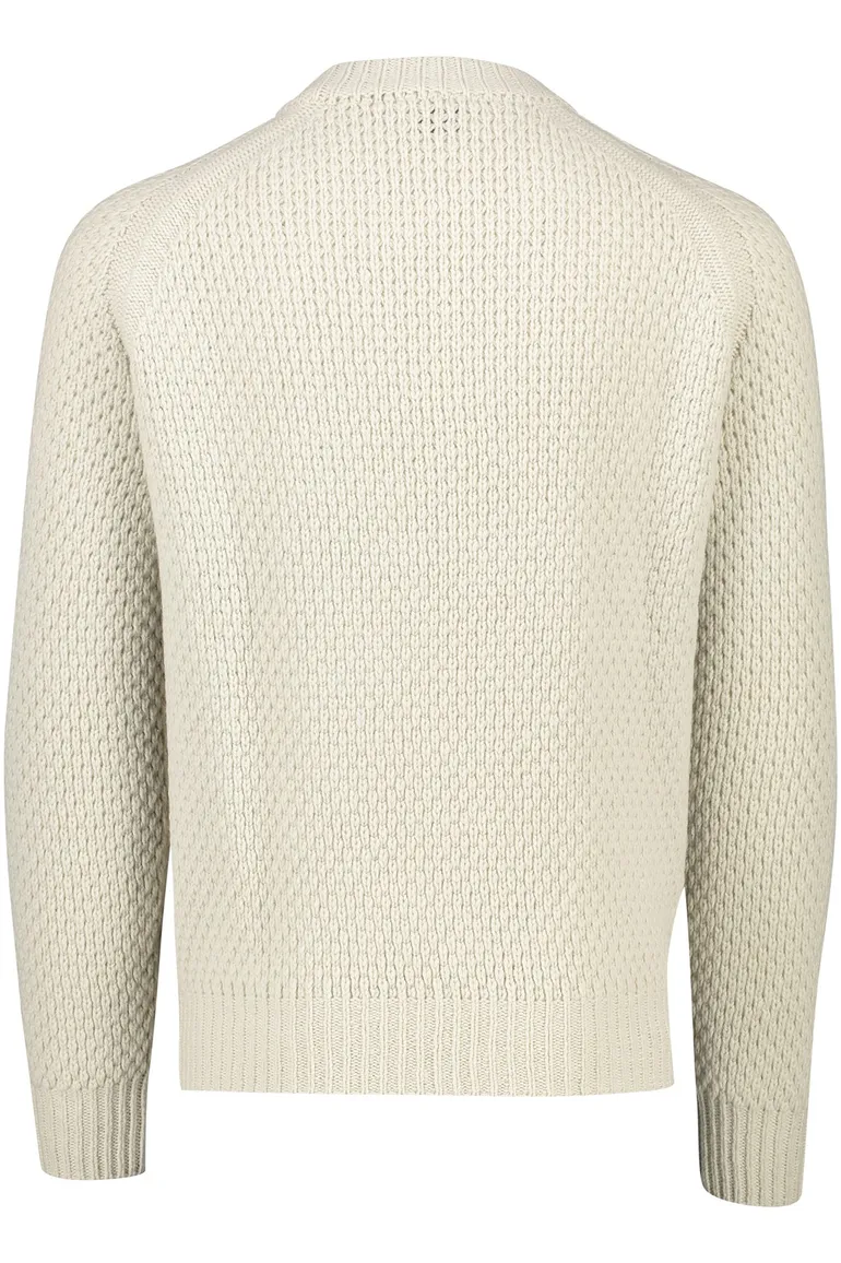 Boss Orange trui Armstrong wol beige grof gebreid