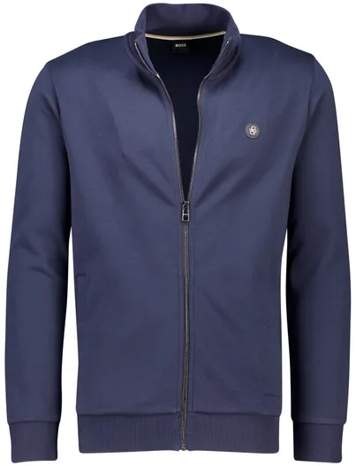 Hugo Boss Boss Black vest Siza effen blauw katoen