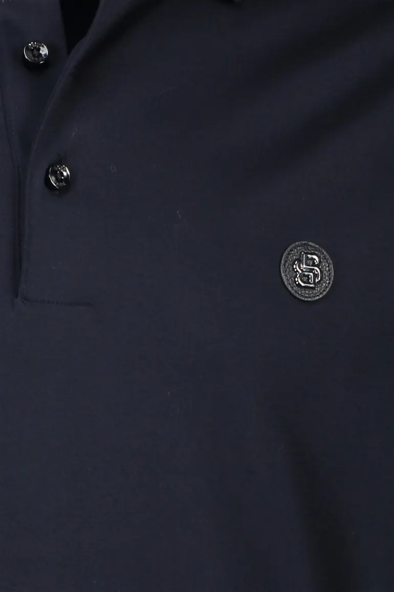 Boss Black polo donkerblauw effen