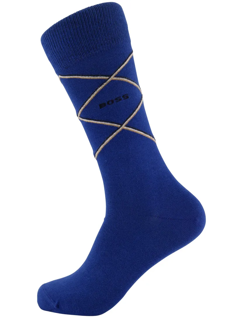 BOSS Black Sokken Giftbox 3-pack blauw katoen