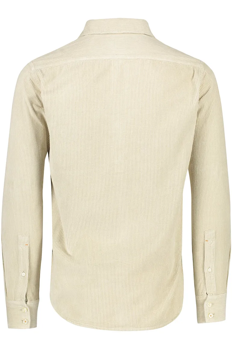 Boss Relegant overshirt effen beige normale fit corduroy