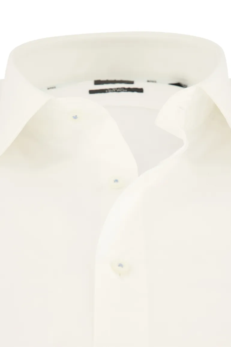 business overhemd Hugo Boss wit effen katoen, stretch slim fit