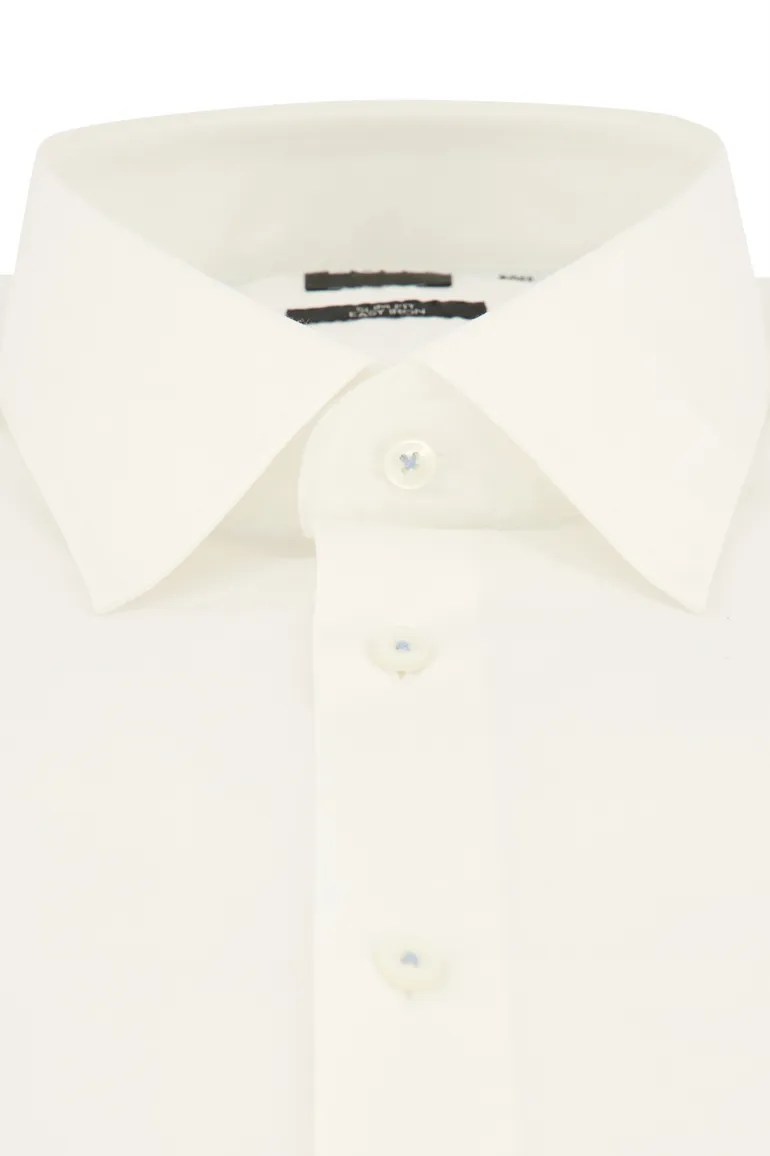 business overhemd Hugo Boss wit effen katoen, stretch slim fit