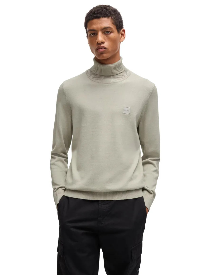 Boss Orange coltrui beige effen gebreid