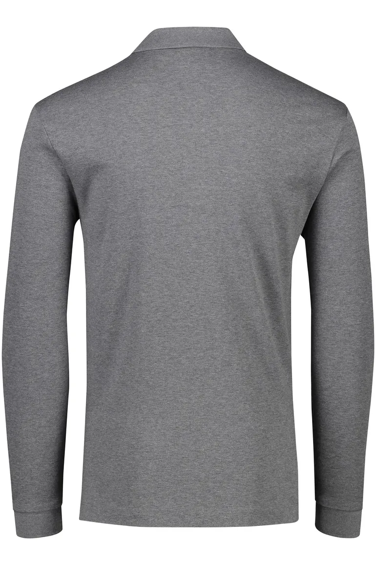 polo Hugo Boss grijs gemêleerd katoen slim fit
