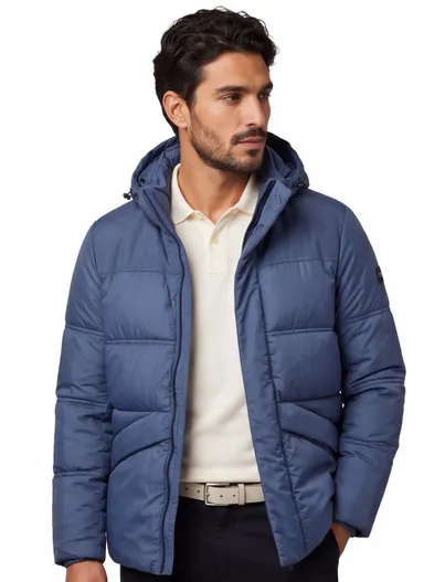 Hugo Boss BOSS Orange Winterjas blauw big & tall gewatteerd