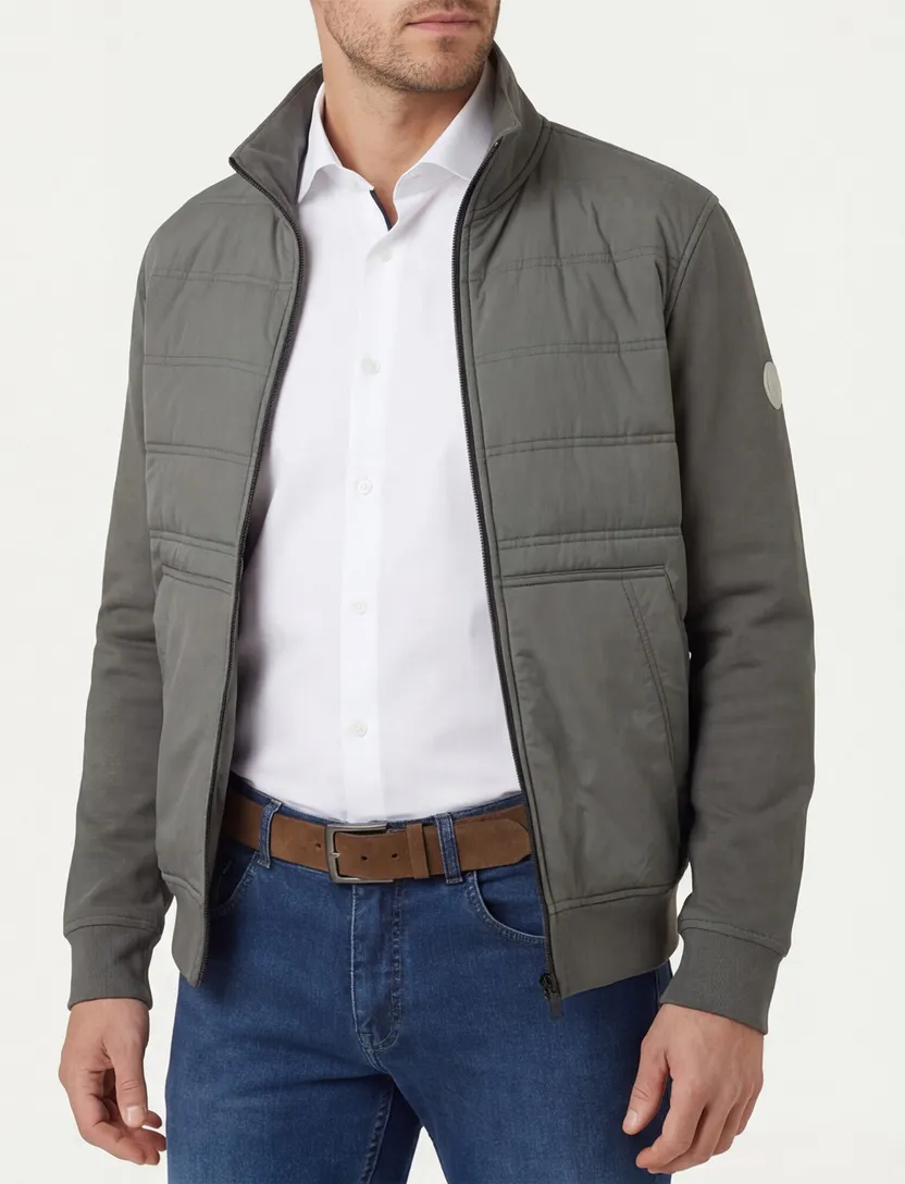 BOSS Orange Ze Puff Outdoor sweatvest grijs