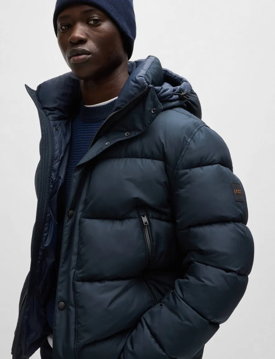 Boss winterjas Omaris gewatteerd donkerblauw