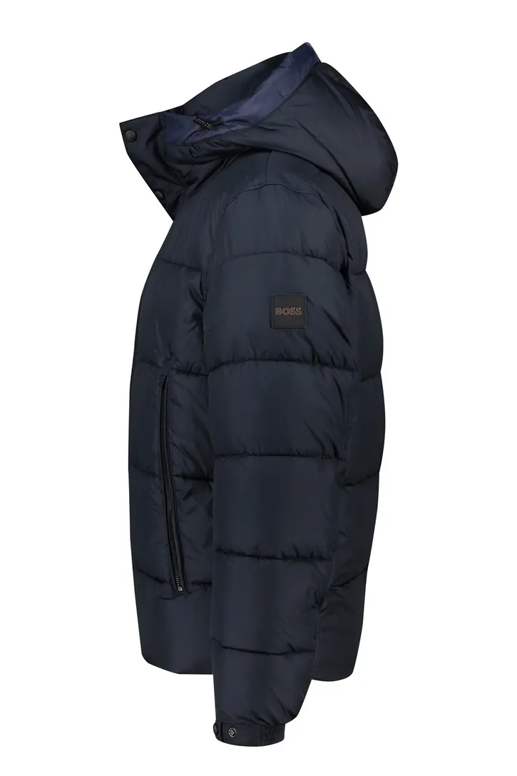 donkerblauw Boss winterjas Omaris gewatteerd