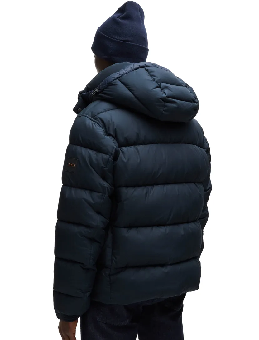 donkerblauw Boss winterjas Omaris gewatteerd
