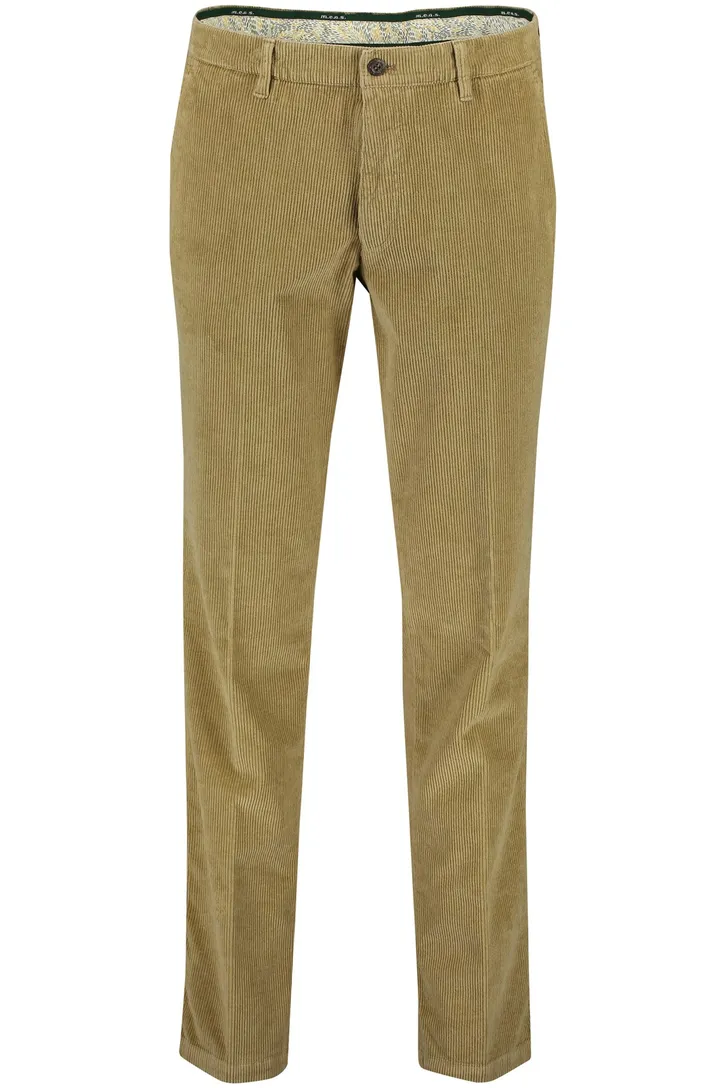 M.E.N.S. Madison chino bruin ribstof normale fit effen