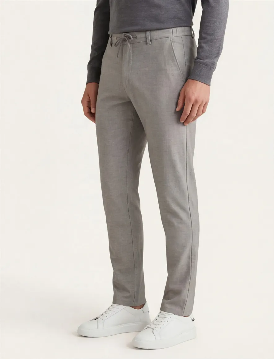 Pantalon chino North84 grijs gemêleerd katoen, polyester, stretch