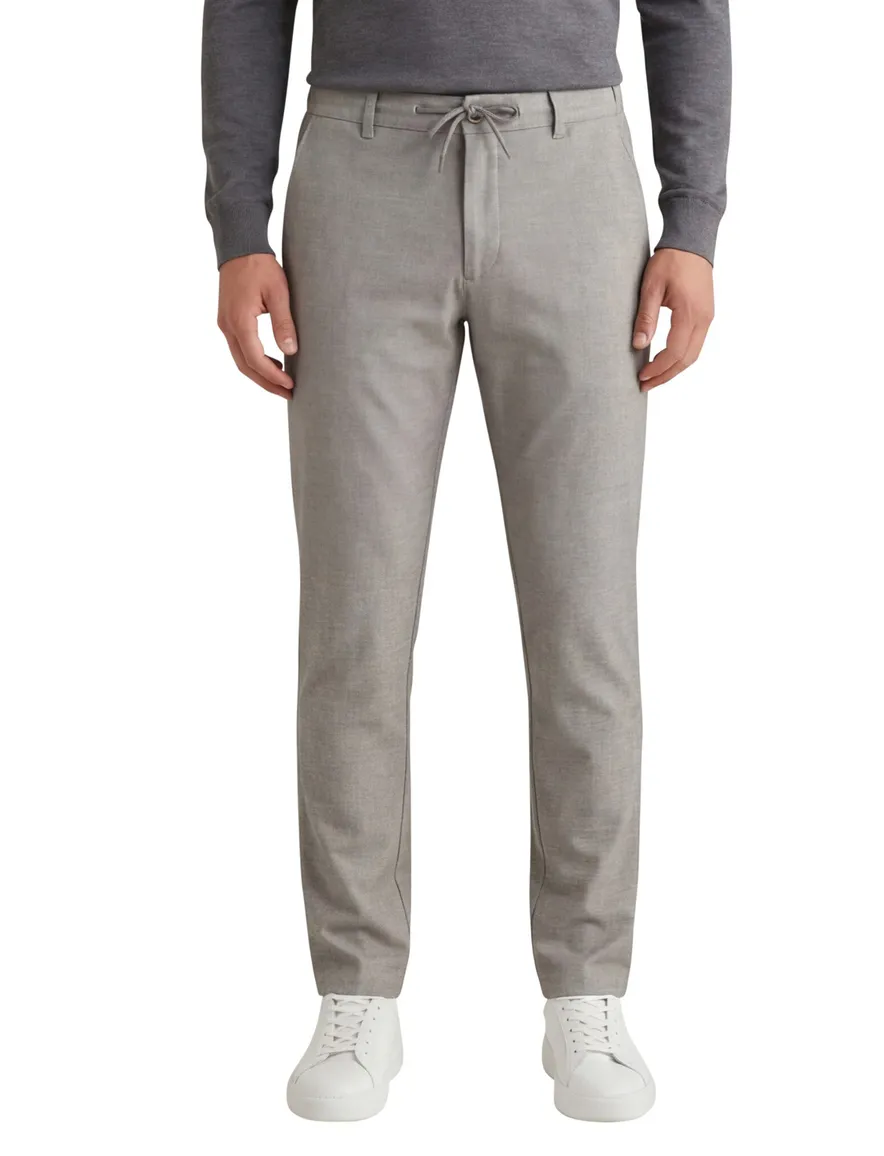 Pantalon chino North84 grijs gemêleerd katoen, polyester, stretch