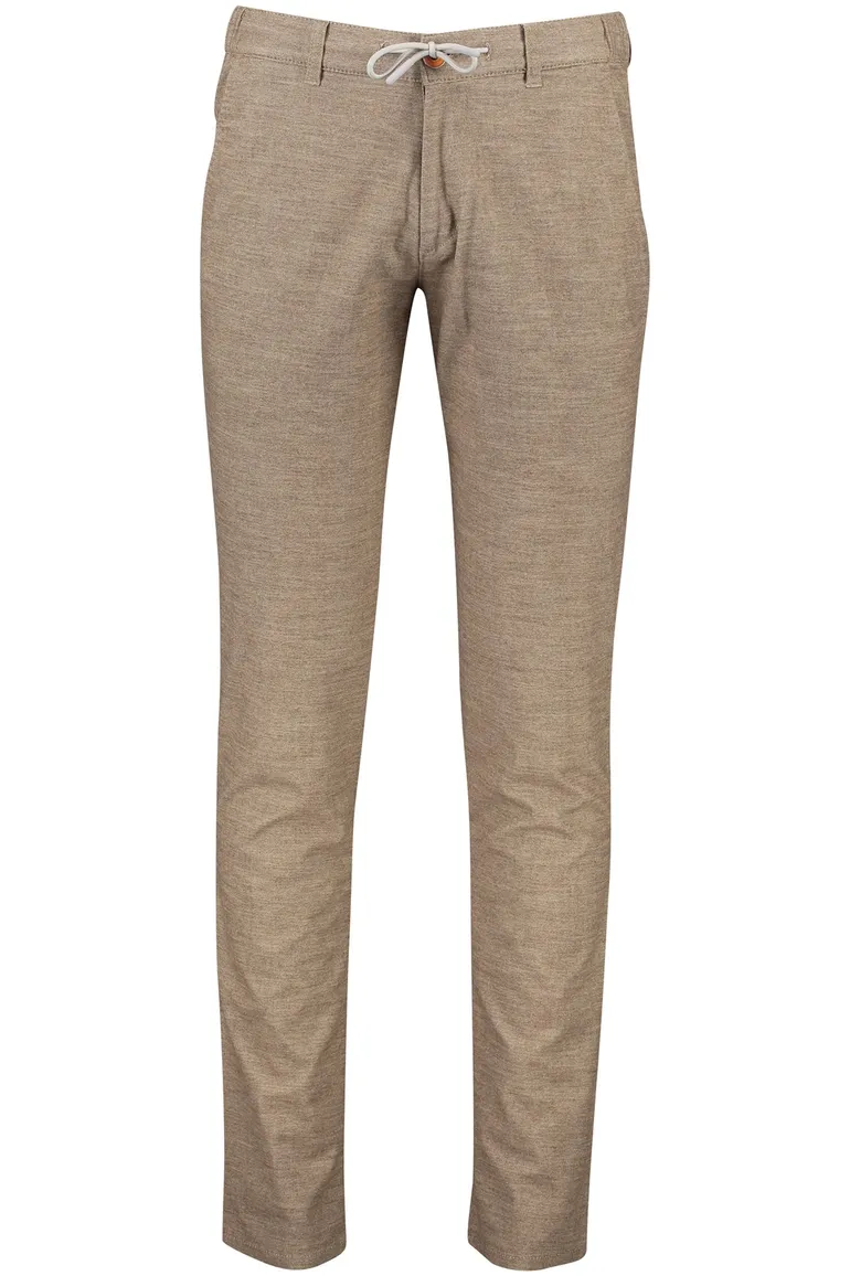 Pantalon chino North84 bruin gemêleerd katoen, polyester, stretch