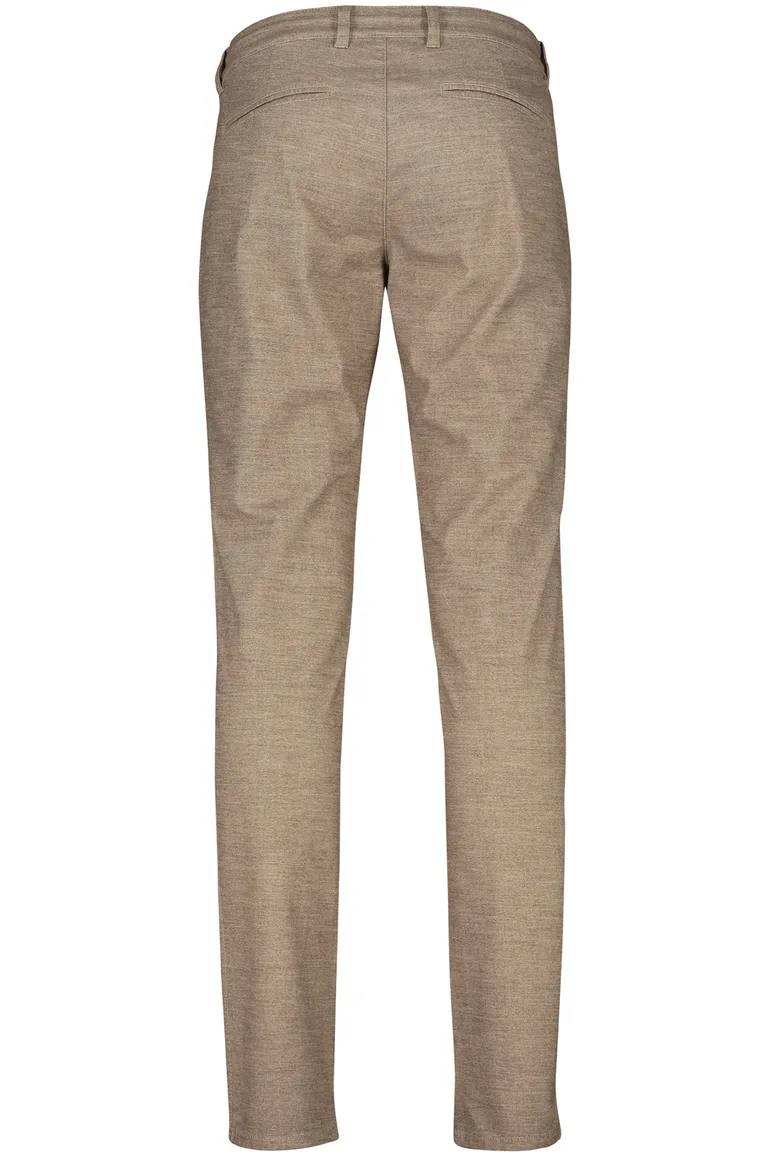 Pantalon chino North84 bruin gemêleerd katoen, polyester, stretch