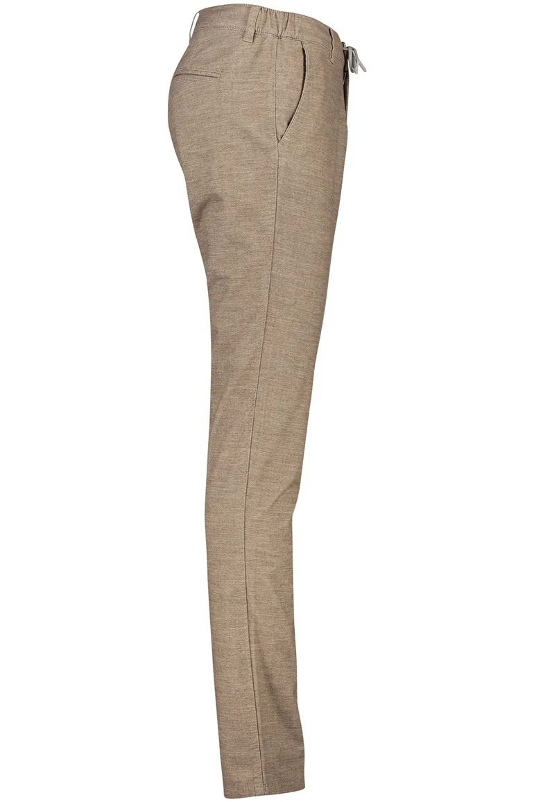 Pantalon chino North84 bruin gemêleerd katoen, polyester, stretch
