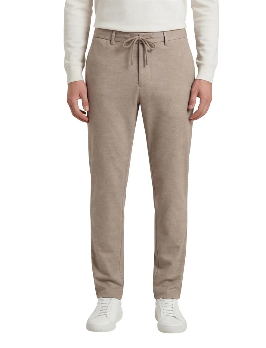 Pantalon chino North84 bruin gemêleerd katoen, polyester, stretch