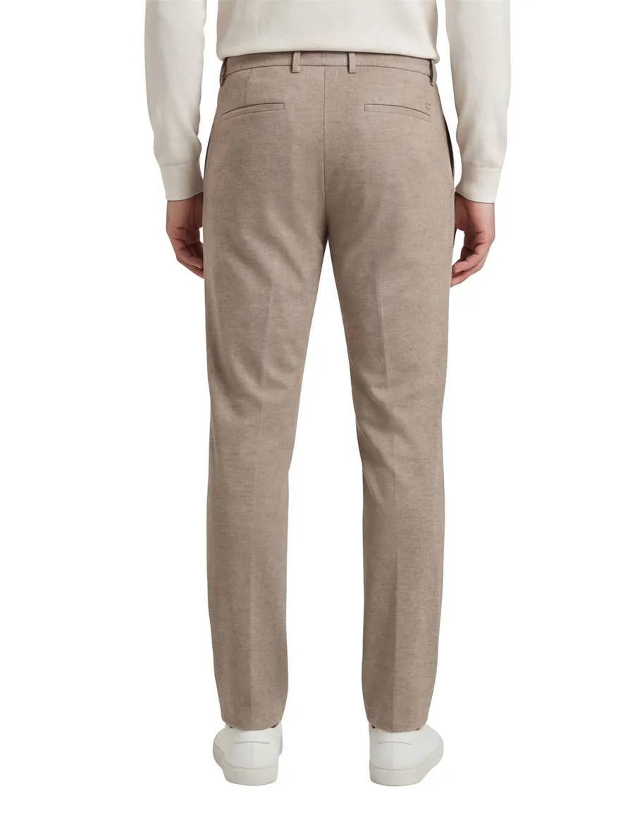 Pantalon chino North84 bruin gemêleerd katoen, polyester, stretch