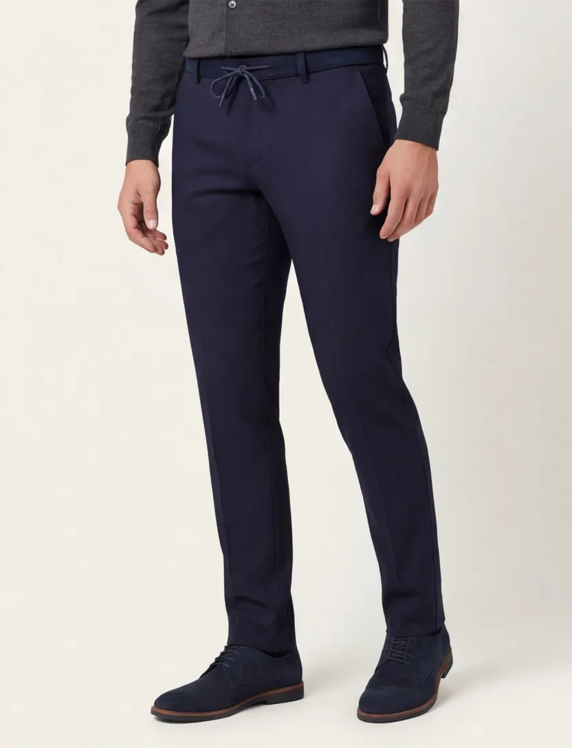 North 84 traveler pants zwart effen slim fit