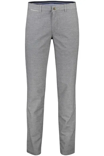 COM4 COM4 katoenen chino grijs gemêleerd stretch normale fit