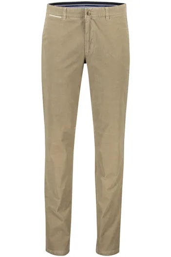 COM4 COM4 katoenen broek bruin effen normale fit zonder omslag