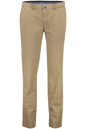 COM4 katoenen COM4 broek bruin effen normale fit
