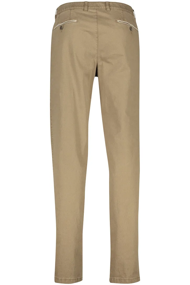 katoenen COM4 broek bruin effen normale fit
