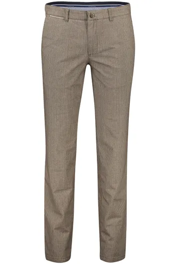 COM4 COM4 katoenen broek bruin geruit normale fit