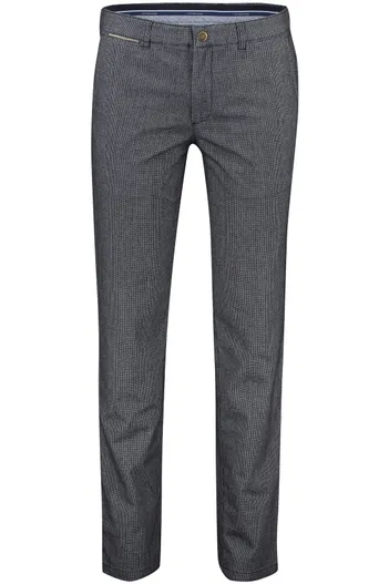 COM4 COM4 katoenen broek grijs geruit normale fit