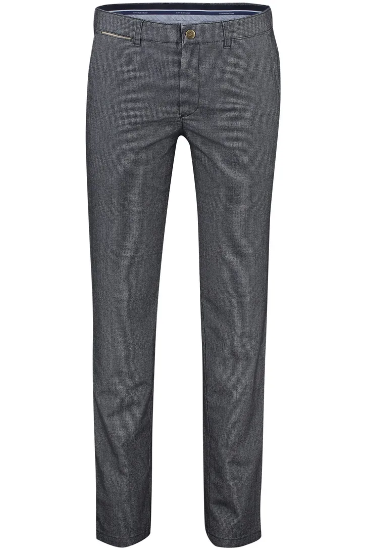 COM4 katoenen broek grijs geruit normale fit