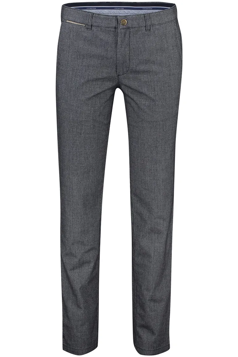katoenen COM4 broek grijs geruit normale fit