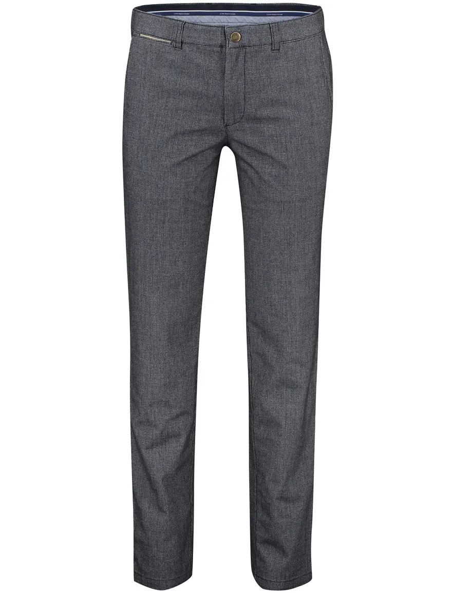 katoenen COM4 broek grijs geruit normale fit