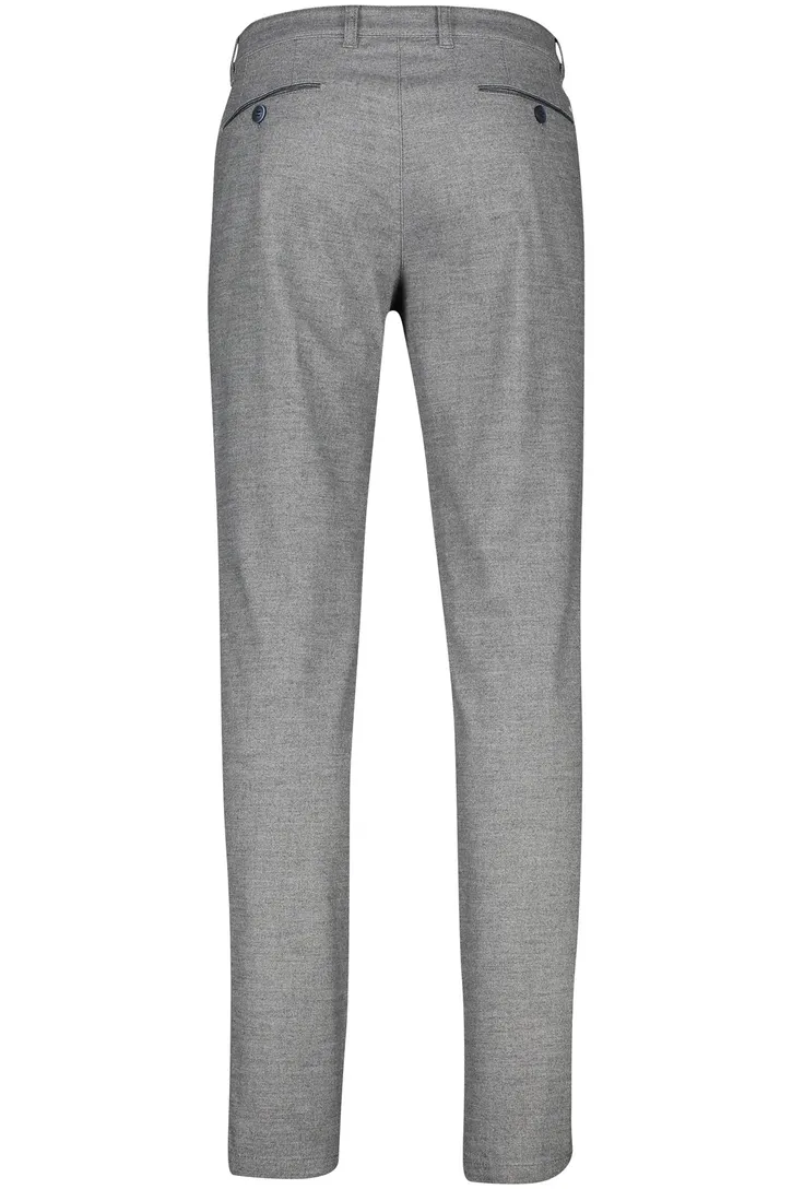 Katoenen broek COM4 gemeleerd grijs normale fit