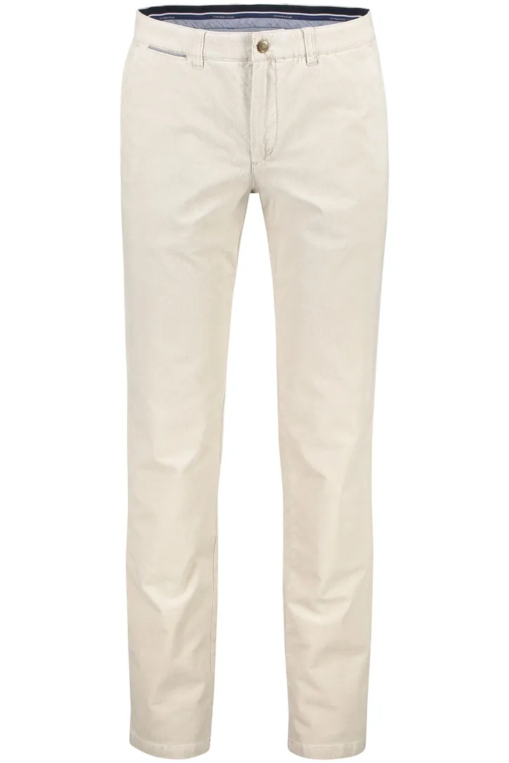 COM4 katoenen broek beige effen zonder omslag